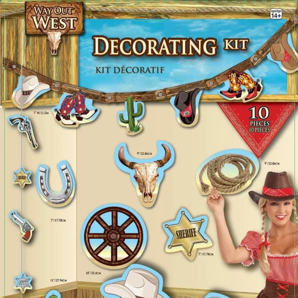 Forum Novelties Way Out West Decorating Kit Birthday Party Supplies Cowboy Theme